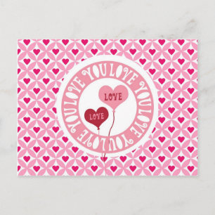 Cartes Pour Fêtes Annuelles Red Pink I Love You Valentine's Day Hearts Cadeaux