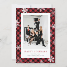 Red Plaid Snowflake Photo Entreprise