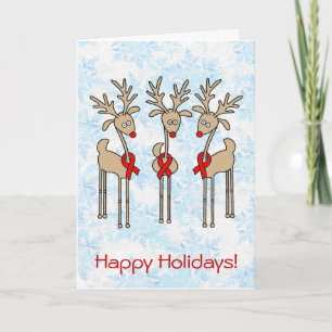 Cartes Pour Fêtes Annuelles Red Ribbon Reindeer - SIDA et VIH