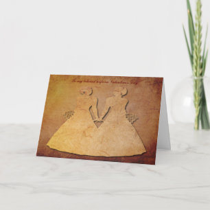 Cartes Pour Fêtes Annuelles Red Rustic Vintage Texture Femme lesbienne Valenti