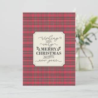 Cartes Pour Fêtes Annuelles Red Scottish Traditional Typographic Christmas 