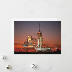 Cartes Pour Fêtes Annuelles Red Sky for Space Shuttle Atlantis Launch