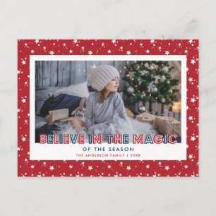 Cartes Pour Fêtes Annuelles Red Snow Stars Croire Photo