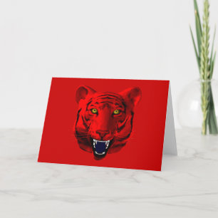Cartes Pour Fêtes Annuelles Red Tiger
