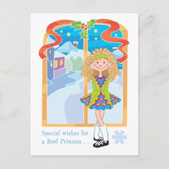 Cartes Pour Fêtes Annuelles Reel Blonde Noël (Devant)