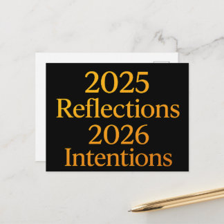 Cartes Pour Fêtes Annuelles Reflections Intentions 2026 Gold Goal Planner 