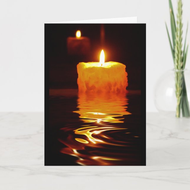 Cartes Pour Fêtes Annuelles Réflexions de lueur d'une bougie (Devant)