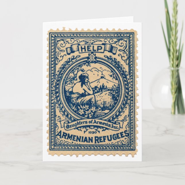 Cartes Pour Fêtes Annuelles Réfugiés arméniens 1920 Sceau de Noël (Devant)