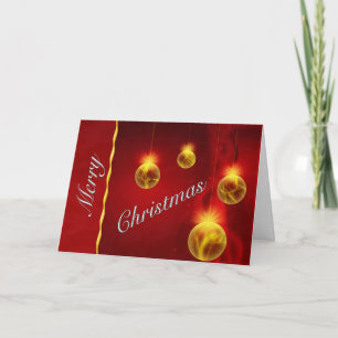 Cartes Pour Fêtes Annuelles Regal Red and Gold Christmas Balls Greeting Card