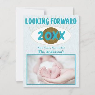 Cartes Pour Fêtes Annuelles Regard sur le Nouvel An 2025 Bleu