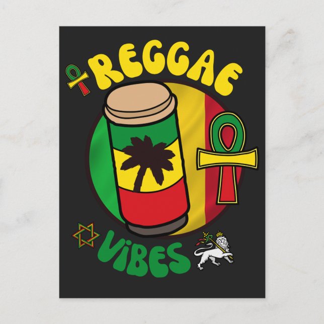 CARTES POUR FÊTES ANNUELLES REGGAE VIBES (Devant)