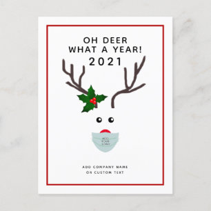 Cartes Pour Fêtes Annuelles Reindeer de masque de logo Noël 2021