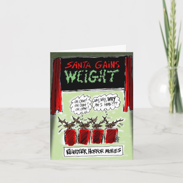 Cartes Pour Fêtes Annuelles Reindeer Horror Movies Cartoon Christmas Card! (Devant)