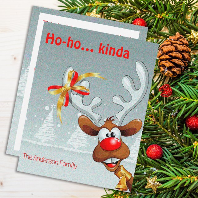 Cartes Pour Fêtes Annuelles Reindeer Rudolph christmas fun wishes Postcard (Créateur téléchargé)