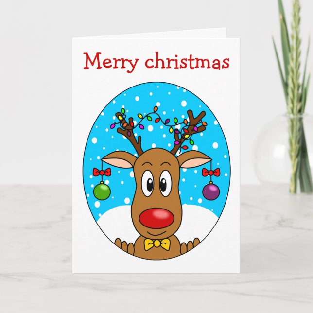 Cartes Pour Fêtes Annuelles Reinder de Noël (Devant)