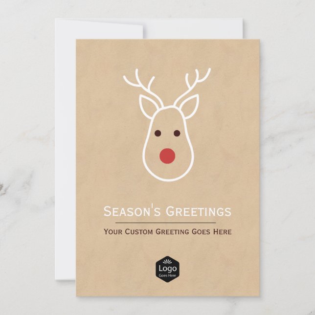 Cartes Pour Fêtes Annuelles Reinder de Noël d'entreprise avec logo (Devant)