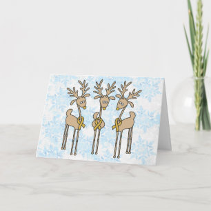 Cartes Pour Fêtes Annuelles Reinder de ruban d'or