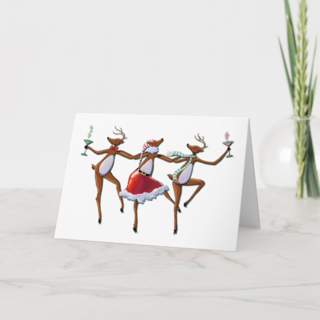 Cartes Pour Fêtes Annuelles RÉINDEUR DE DANSE par SHARON SHARPE (Devant)