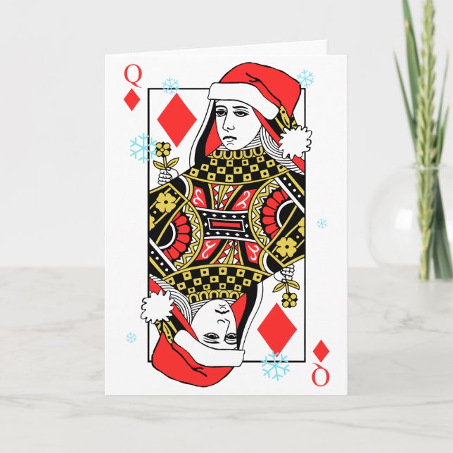 Cartes Pour Fêtes Annuelles Reine de Joyeux Noël des diamants (Devant)