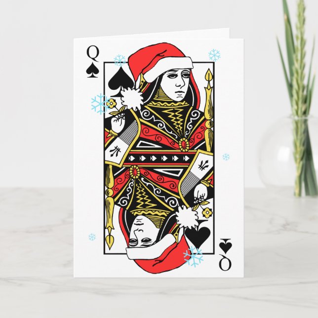 Cartes Pour Fêtes Annuelles Reine de Joyeux Noël des pelles (Devant)