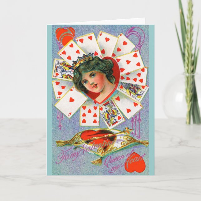 Cartes Pour Fêtes Annuelles REINE DES COEURS, Saint Valentin (Devant)