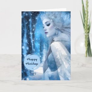 Cartes Pour Fêtes Annuelles Reine des neiges de beauté gelée en Wonderland d'h