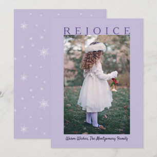Cartes Pour Fêtes Annuelles Rejoice Lavender Purple Photo de Noël