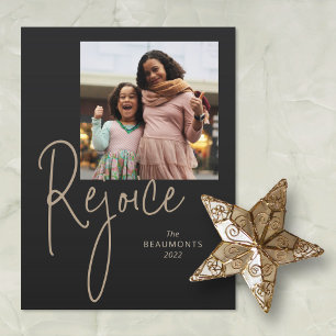 Cartes Pour Fêtes Annuelles Rejoignez Simple Photo Black Holiday