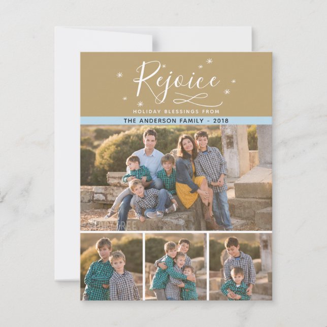 Cartes Pour Fêtes Annuelles Réjouissez | 4 Noël de la famille (Devant)