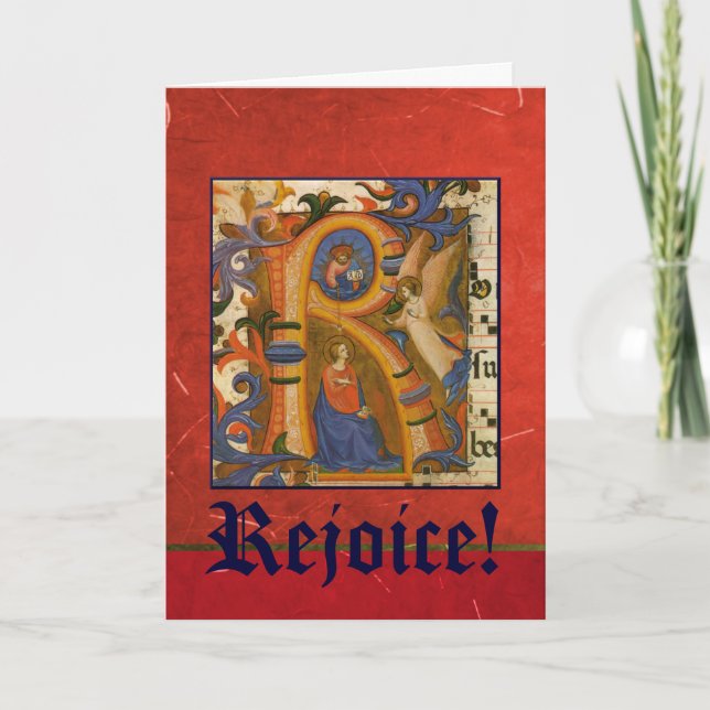 Cartes Pour Fêtes Annuelles Réjouissez-vous ! Ange de Noël personnalisable (Devant)