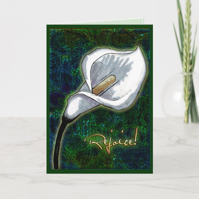 Cartes Pour Fêtes Annuelles Réjouissez-vous ! Elégante Calla Lily de Pâques Pe (Devant)