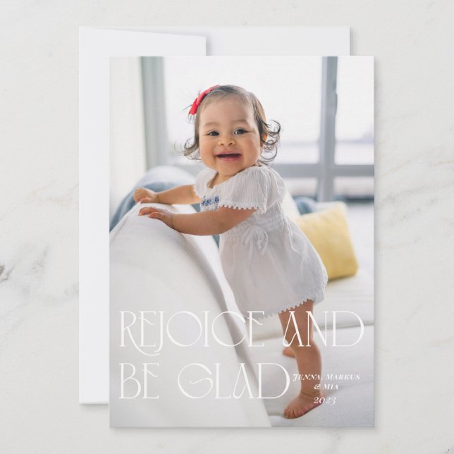 Cartes Pour Fêtes Annuelles Réjouissez-vous et soyez heureux Moderne (Devant)