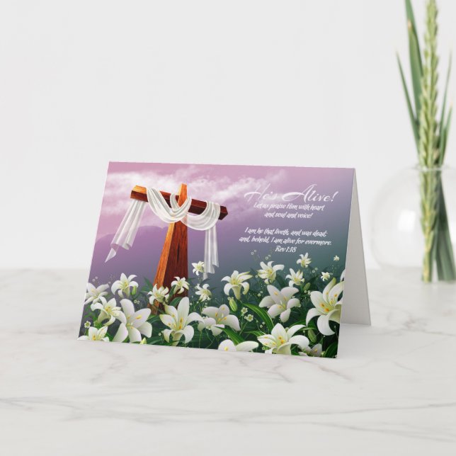 Cartes Pour Fêtes Annuelles Réjouissez-vous. Pâques religieuses chrétiennes (Devant)