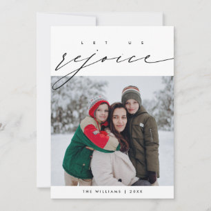 Cartes Pour Fêtes Annuelles Réjouissons-nous, superposition de photo de famill
