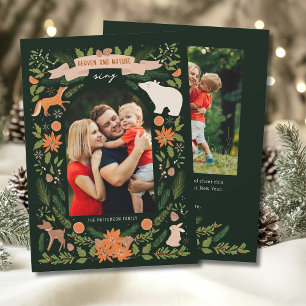 Cartes Pour Fêtes Annuelles Religieux 2 Photo Woodland Noël botanique