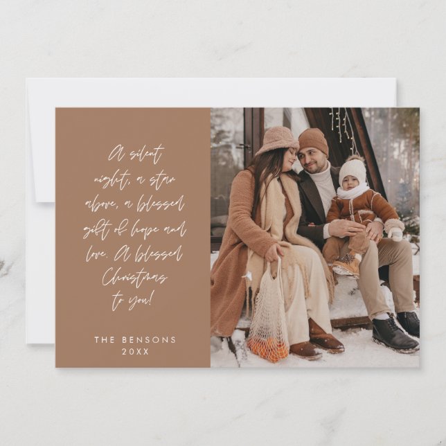 Cartes Pour Fêtes Annuelles Religieux, Joyeux Noël, Photo de la famille chréti (Devant)