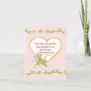 Cartes Pour Fêtes Annuelles Religieux Saint-Valentin Bible Verse Jean 4 12
