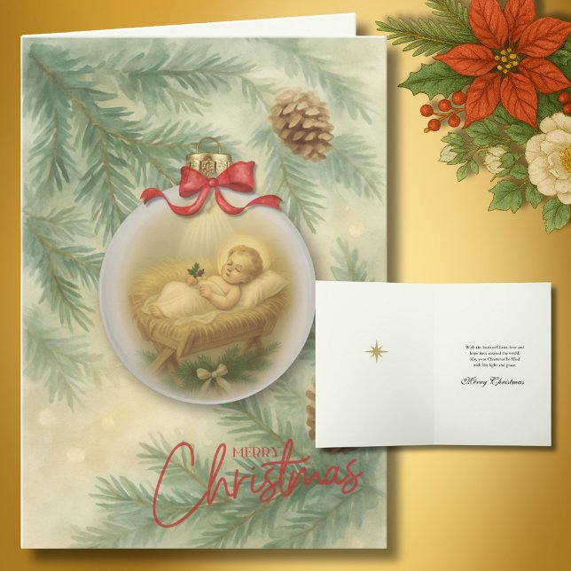 Cartes Pour Fêtes Annuelles Religious Baby Jesus Christmas Tree Ornament (Créateur téléchargé)