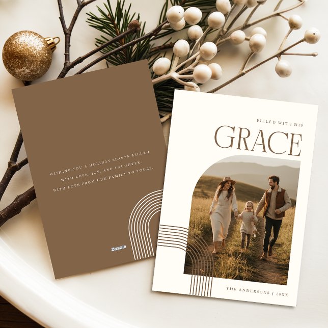 Cartes Pour Fêtes Annuelles Religious Christian Family Arch Photo Christmas (Créateur téléchargé)