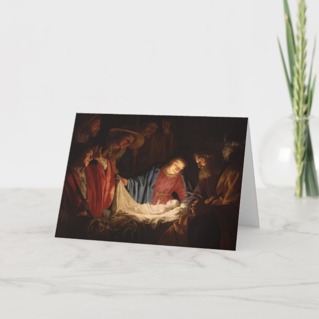 Cartes Pour Fêtes Annuelles Religious Themed Christmas Card (Devant)