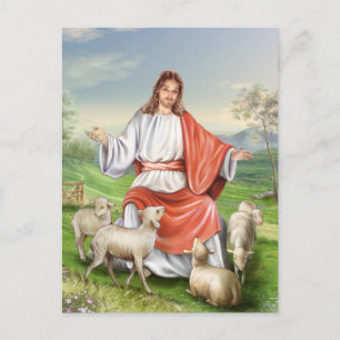 Cartes Pour Fêtes Annuelles Religious vintage Easter, Jesus the shepherd