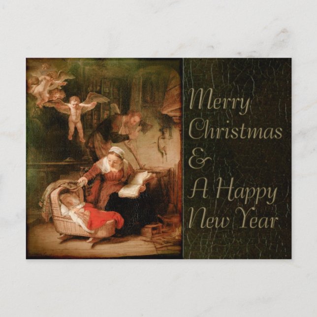 Cartes Pour Fêtes Annuelles Rembrandt Sainte Famille CC0289 Noël (Devant)