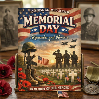 Cartes Pour Fêtes Annuelles Remember Honor Vintage Patriotic Memorial Day USA