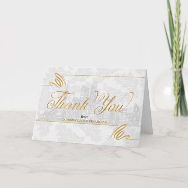 Cartes Pour Fêtes Annuelles Remerciement d'entreprise à thème financier (Devant)