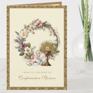 Cartes Pour Fêtes Annuelles Remerciement Parrain de Confirmation Religieux  