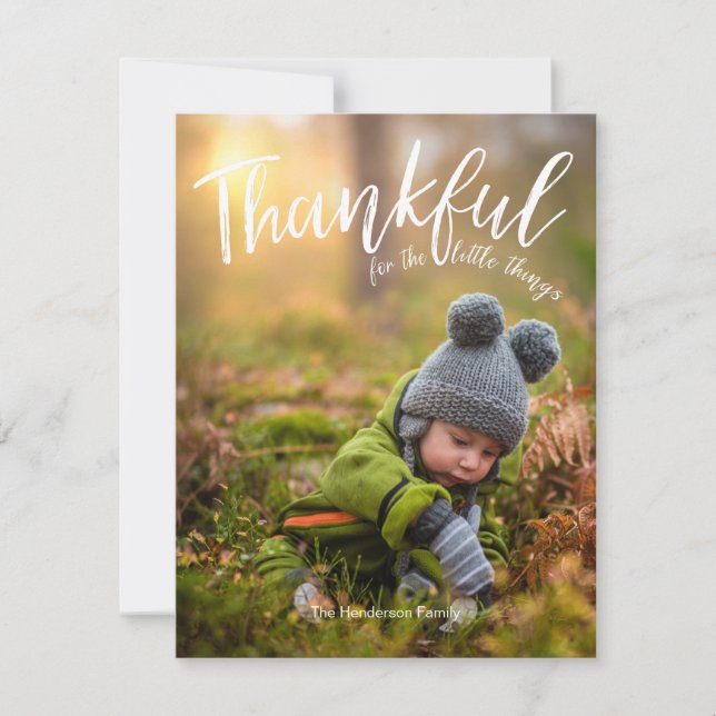 Cartes Pour Fêtes Annuelles Remerciements pour les petites choses Thanksgiving (Devant)
