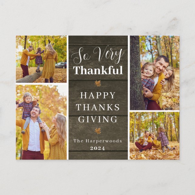 Cartes Pour Fêtes Annuelles Remerciements Rustic Fall remerciement photo de fa (Devant)