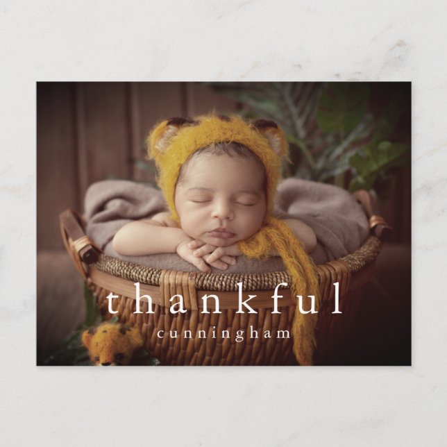 Cartes Pour Fêtes Annuelles Remerciements Thanksgiving Photo de famille modern (Devant)