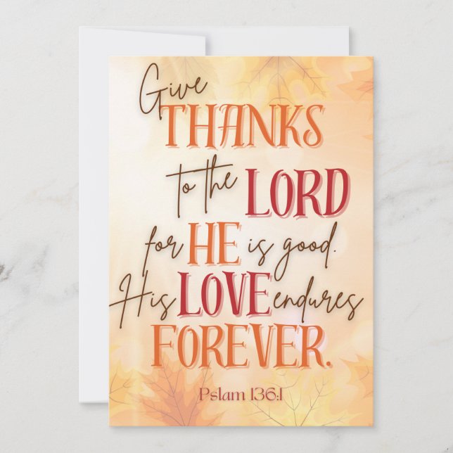 Cartes Pour Fêtes Annuelles Remerciez le Lord Thanksgiving Greeting Card (Devant)