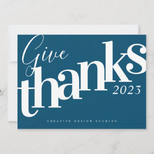 Cartes Pour Fêtes Annuelles Remerciez Modern Blue Business Holiday Card